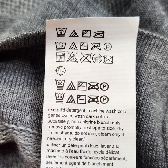 Calvin Klein Mens Merino Wool Blend V-Neck Pullover Sweater Gray Sz Large - Picture 10 of 10